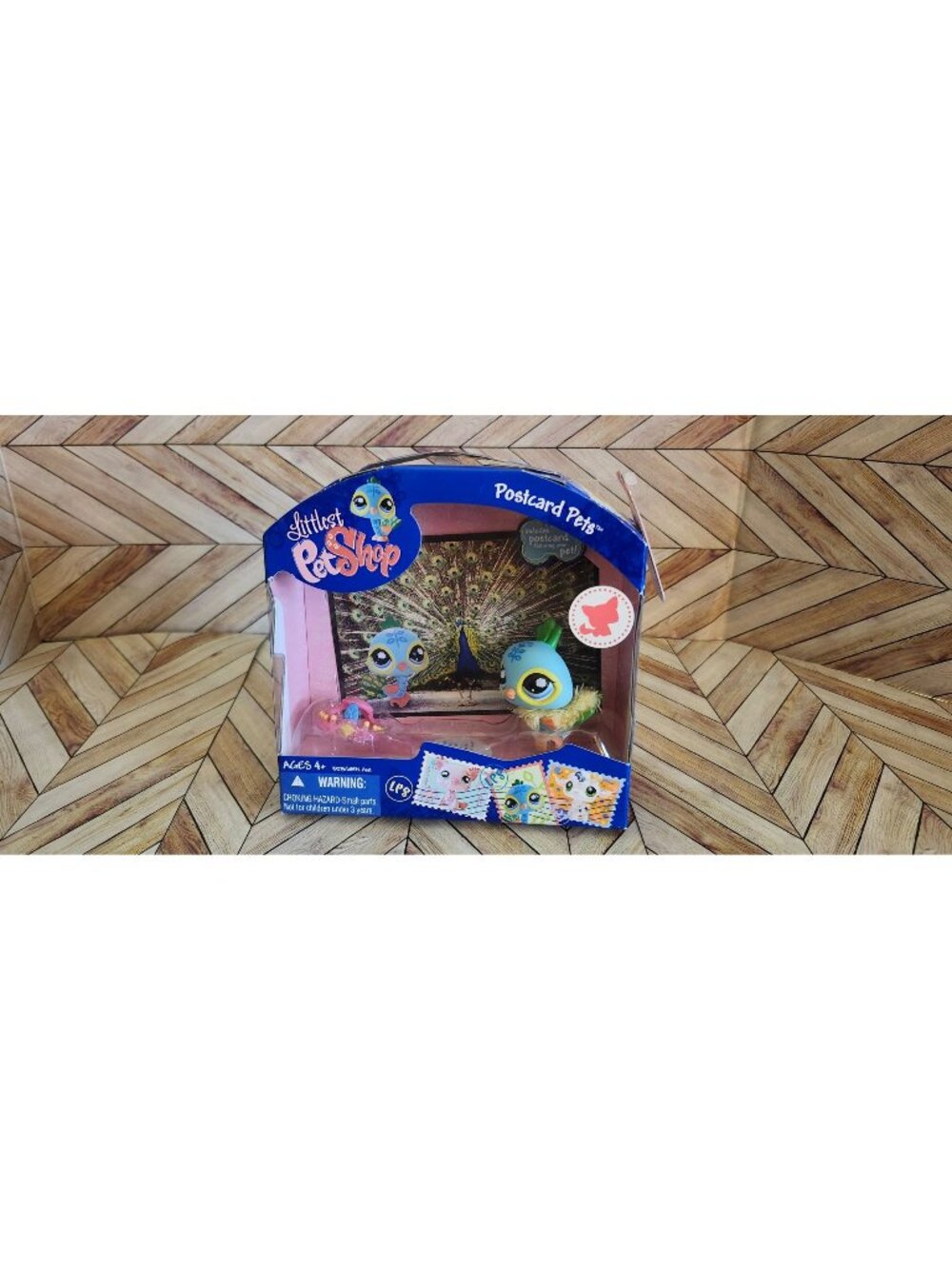 New Hasbro Littlest Pet Shop Postcard Pets Peacock LPS #1069 2009 Toy